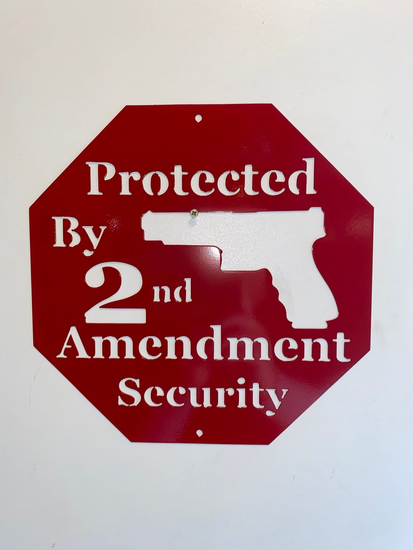 CNC plasma cut 2nd amendment 16g metal sign